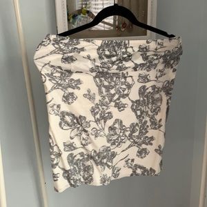 J. Crew Size 8 Cream and Grey Tube top zipper and clasp on the side, Like new